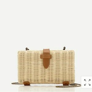 NWT J Crew Rattan Clutch